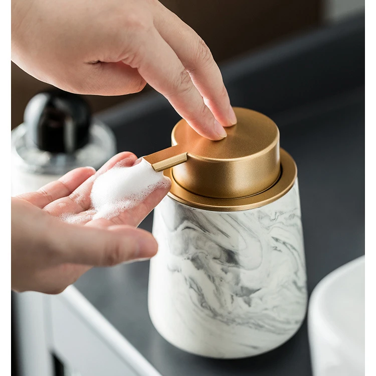 

380ml Ceramic Foam Bottle Dispenser Hand Sanitizer Soap Bottle Hampoo Shower Gel Home Storage Container Hotel Empty Press Bottle