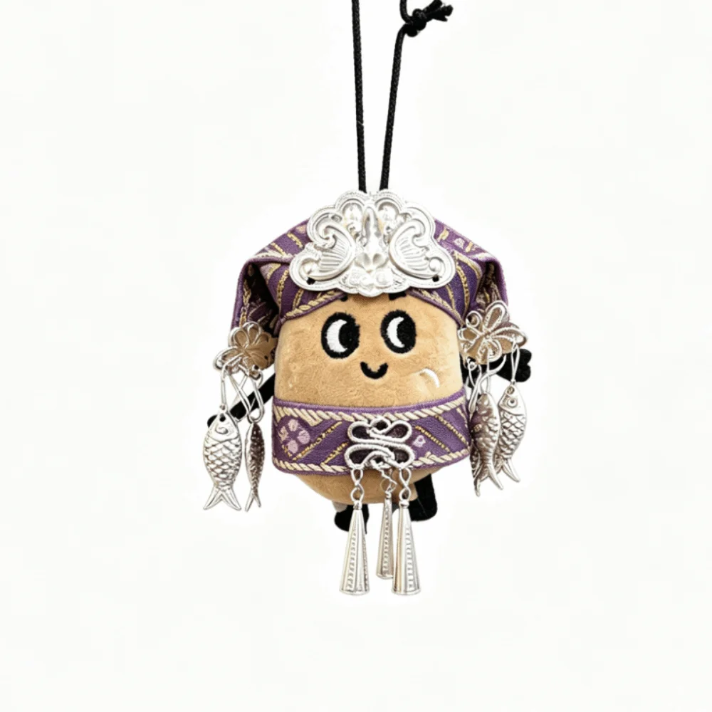 Ethnic Style Potato Keychain Handmade Cartoon Pendant Cartoon Design Creative Backpack Ornament Backpack Decor