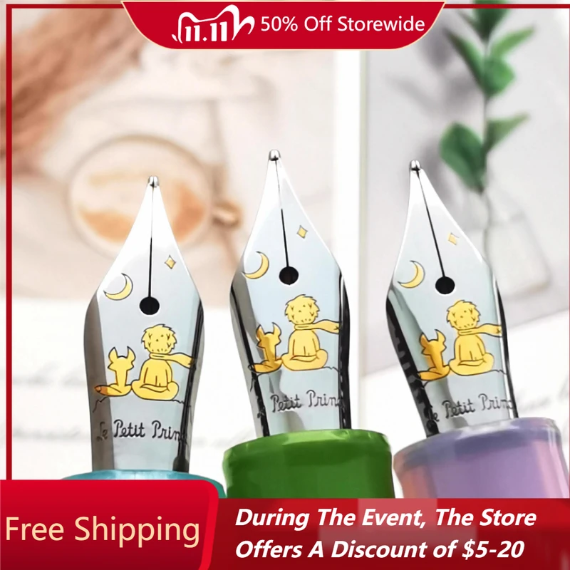 Little Prince Fountain Pen Calligraphy Tip 26mm F 0.5mm Nib Tip Hand Polished Blade Office Adult Students Calligraphy Practice