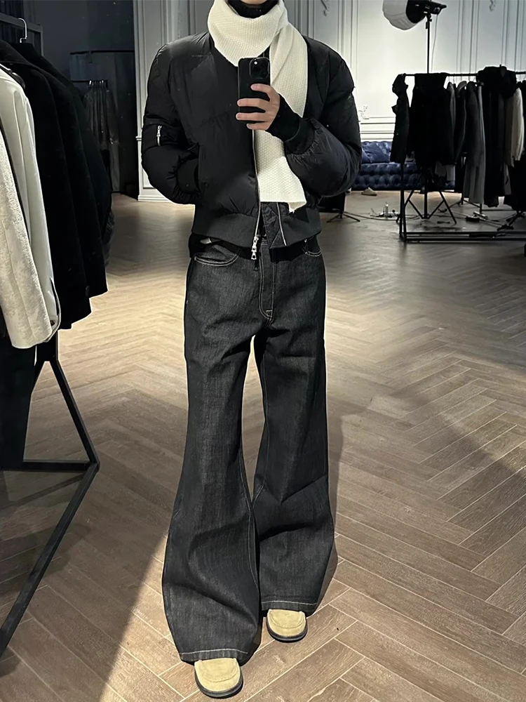 

Bla Original Denim A-Line Wide Leg Jeans Men's Autumn Winter Trendy Brand Haome Street Sle CleanFit Straight Leg Pants