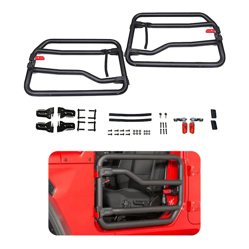 For Off-Road 4x4 Accessories 2 Door Steel Round Tubular Half Door For Jeep Wrangler JL 18-24