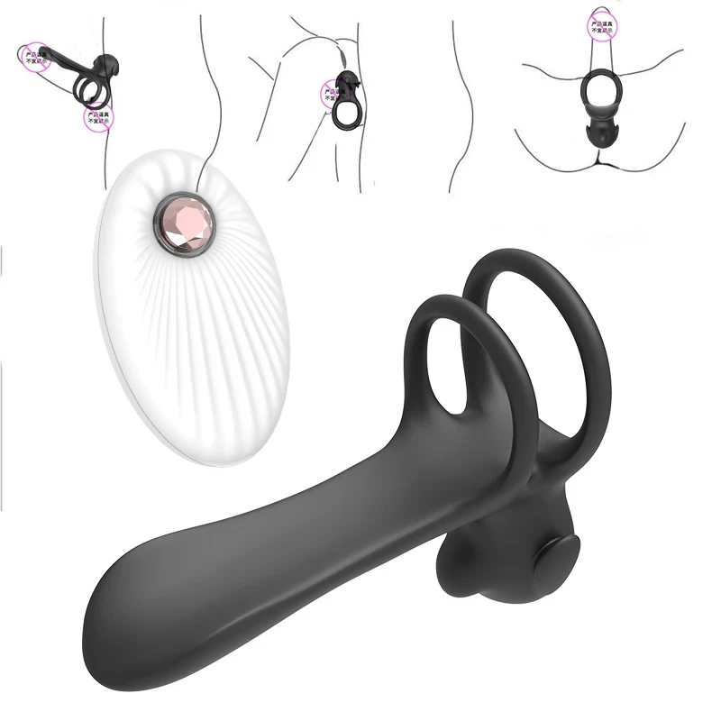 

Remote Control Vibrator Penis Extender Sleeve Sex Toy Men Reusable Delay Ejaculation Cock Ring Couple Orgasm Enlarger Condom