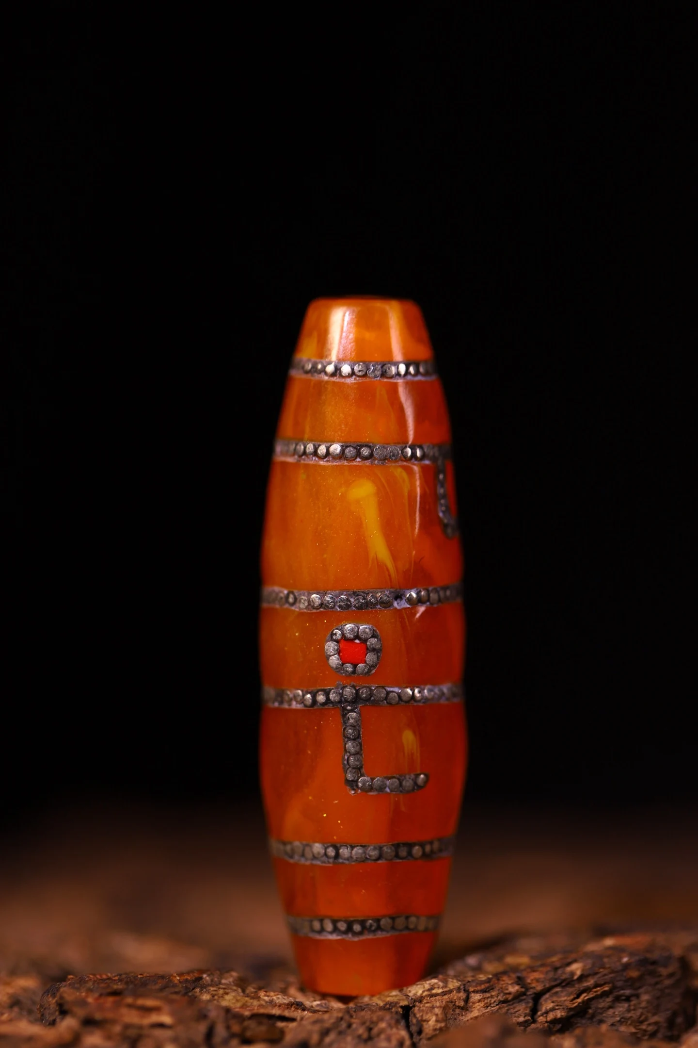Old Beeswax Mosaic Gem Tibetan Silver Multi eyed Buddha gZi Beads Tianzhu Pendant Amulet Dharam Town house Exorcism
