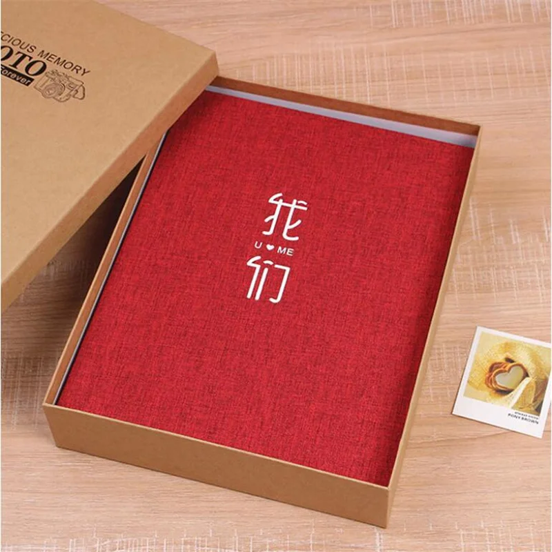 Linen 10-inch Photo Album Diy Handmade Souvenir Album Sticky Couple Bestie Baby Album Growth Commemorative Collect Scrapbook