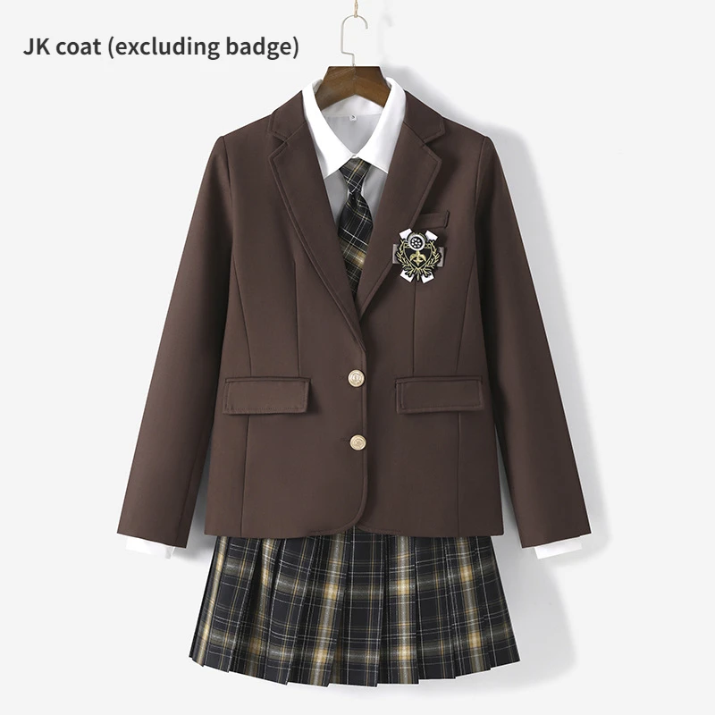 Giacca uniforme scolastica Jk moda scuola giapponese, giacca con risvolto grigio primavera e autunno abbigliamento a maniche lunghe stile College