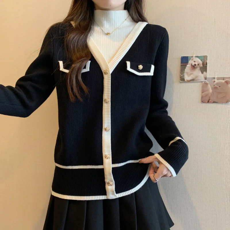 Pull ample deux pièces pour femme, haut à bascule, automne et hiver