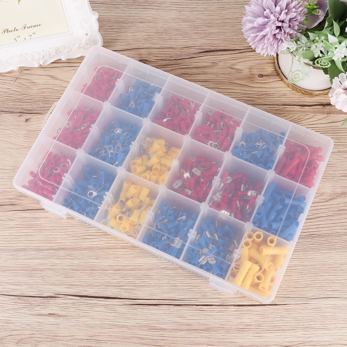 

1300pcs End Terminal Kit Pvc Insulated Heavy Duty Wire Connectors For Automotive Repair Cable Lugs Tubular Ring Bare Eyelets