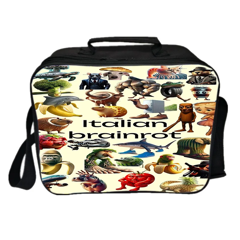 

Итальянская сумка для обеда с рисунком мозга, аниме, изолированная сумка с 3D принтом, Brr Patapim, школьная сумка для еды, пикника, модные сумки на заказ «сделай сам»