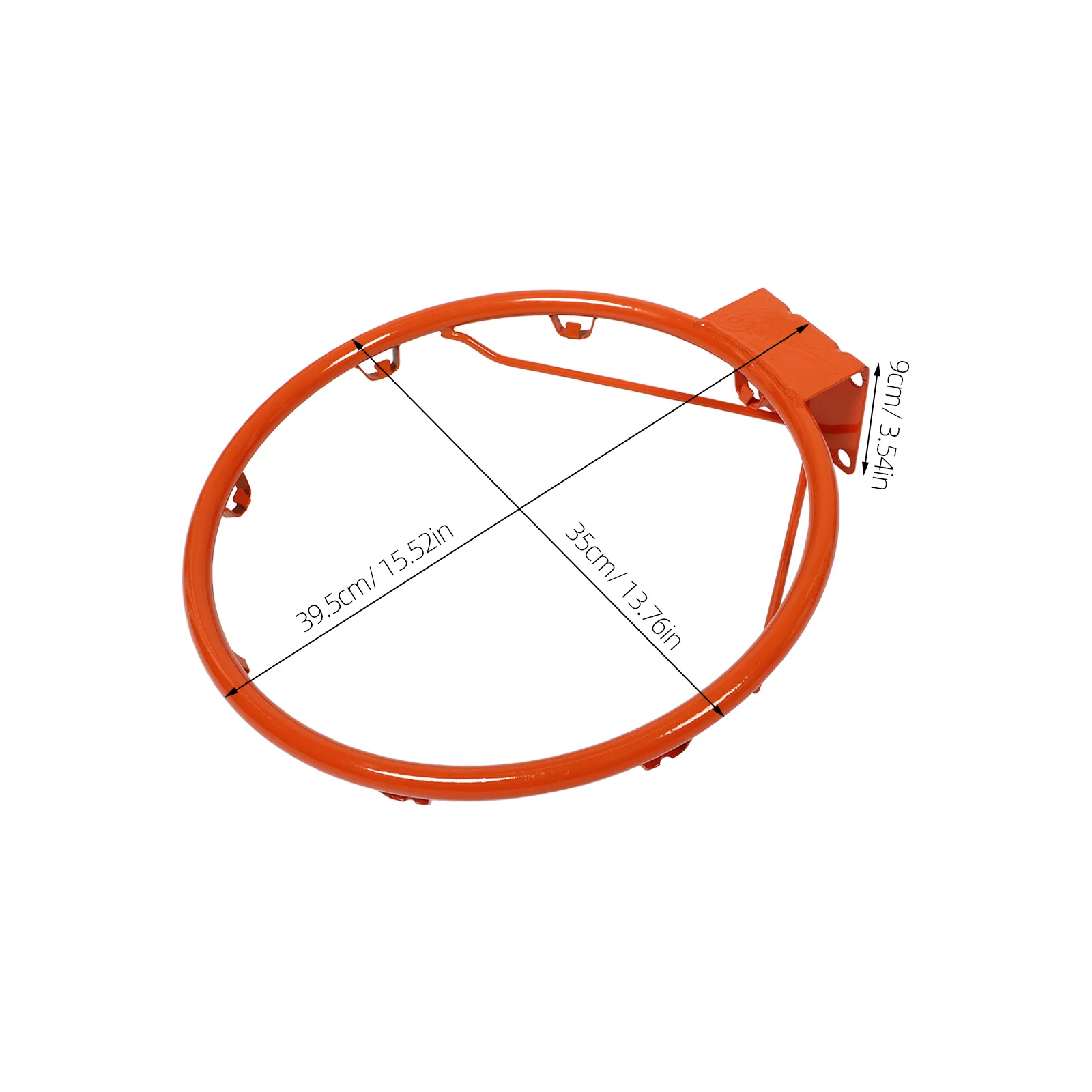 Canestro da basket senza trapano Montaggio a parete Rete da basket per interni ed esterni per bambini Allenamento giovanile Arancione Heavy Duty Hollow