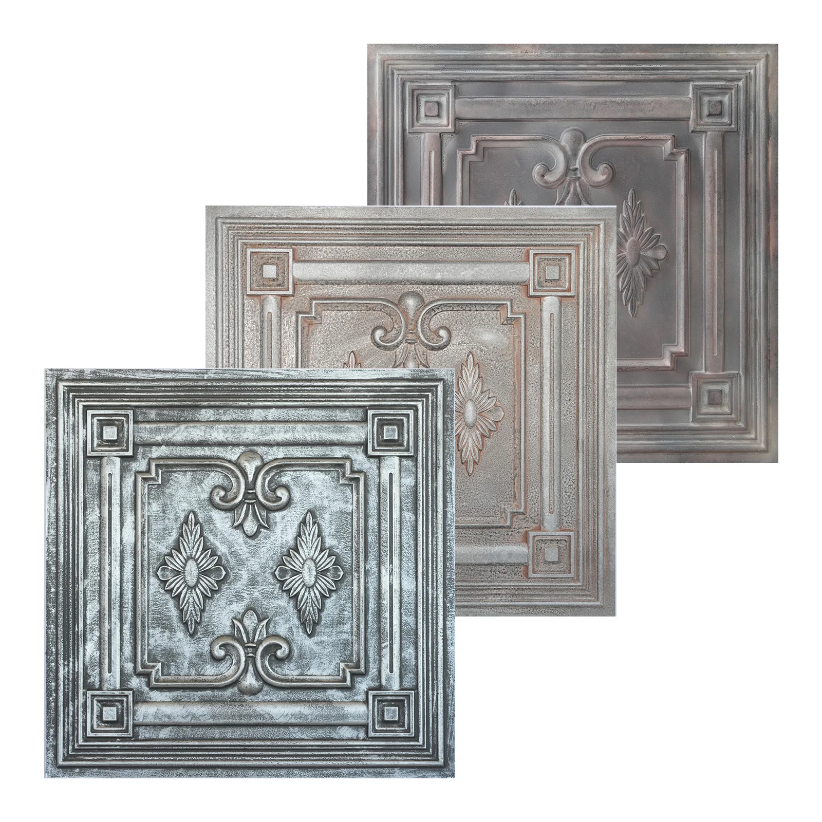 Embellished tin tiles Aged ceiling tile Drop in ceiling panels for Store 2'X2' PL63 10Pcs