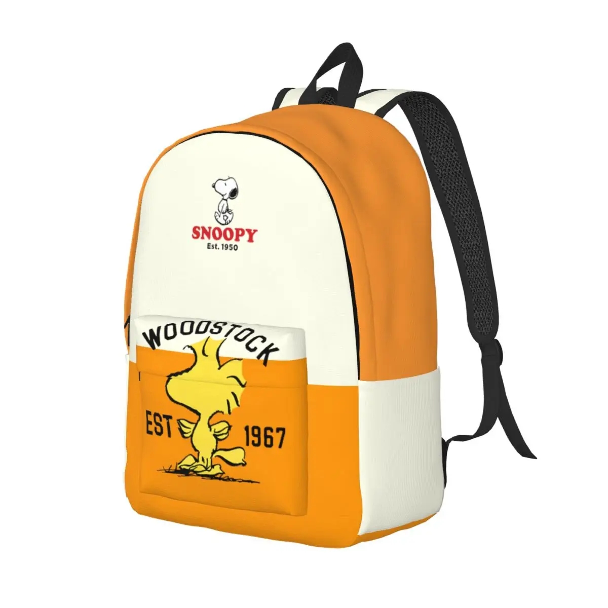 Kindergarten Bag Woodstock Minimalist Sturdy Shoulder Peanuts Snoopy Couple For Gifts Snack Storage Knapsack High School