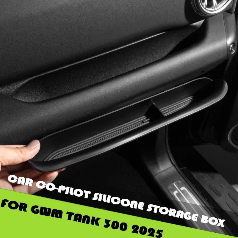 Car Co-pilot Silicone Storage Box Fit for GWM Tank 300 2025 Modified Flocking Auto Co-pilot Armrest Storage Box Upgrade Parts