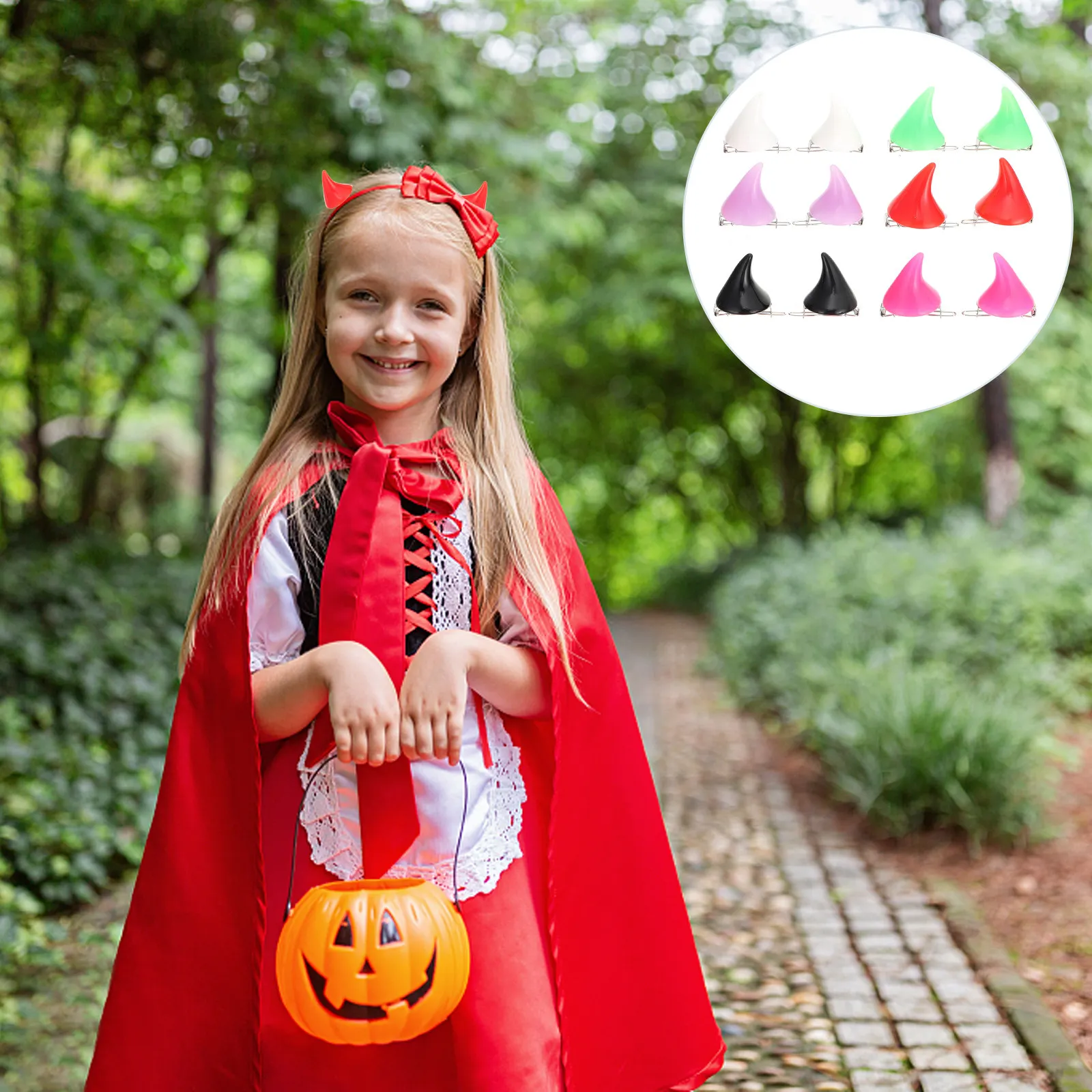 

12Pcs Stylish Devil Horn Hair Clamps High Quality Material Safe for Smooth Hair Halloween Party Festival Decoration Cosplay