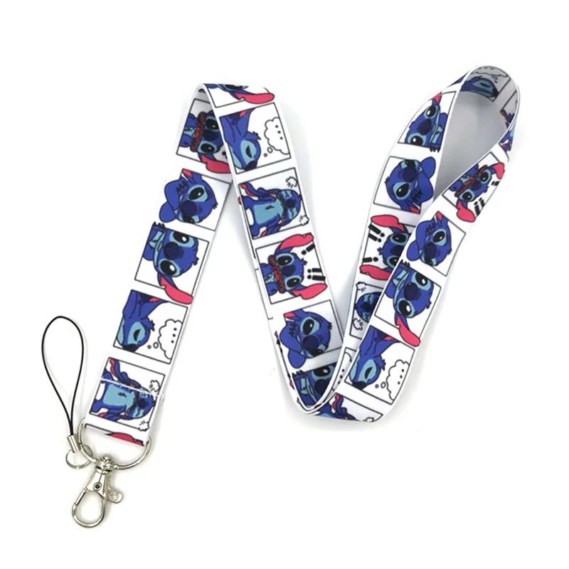 Stitch Baby Anime Creative Lanyard Card Holder Student Hanging Neck Phone Lanyard Badge Subway Access Card Holder Accessories