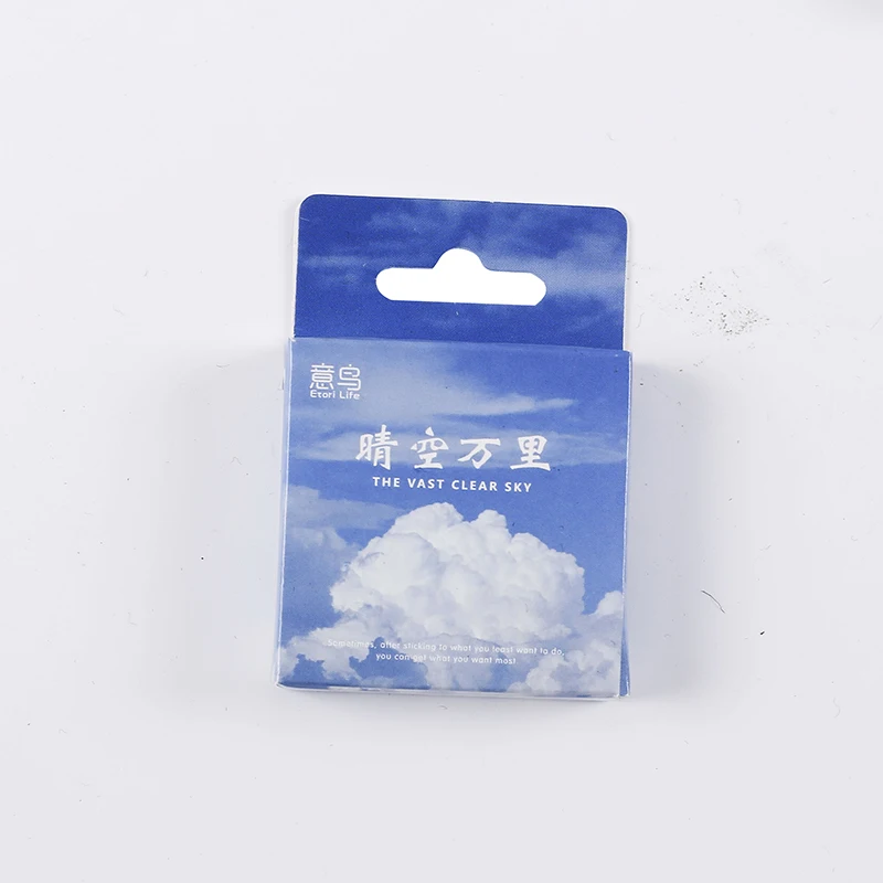 46Pieces Box Stickers Blue sky white clouds scenery handbook account Scrapbook materials handmade DIY decorative Square 4CM