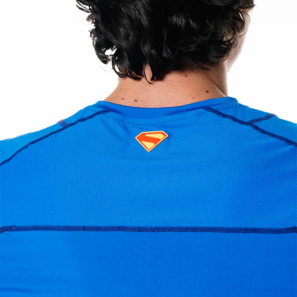 جديد سوبرمان طبعة محدودة الأداء قمصان قصيرة الأكمام اللياقة البدنية تشغيل قميص المتضخم تنفس التجفيف السريع الرياضة المحملة #3