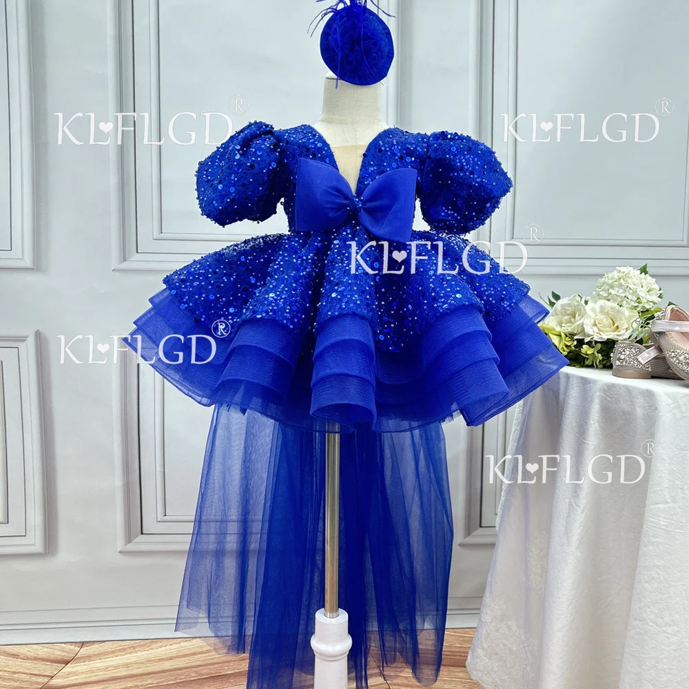 new exquisite girl beauty pageant dress gown performed children's clothing girl birthday party Dragon tail sequins evening dress