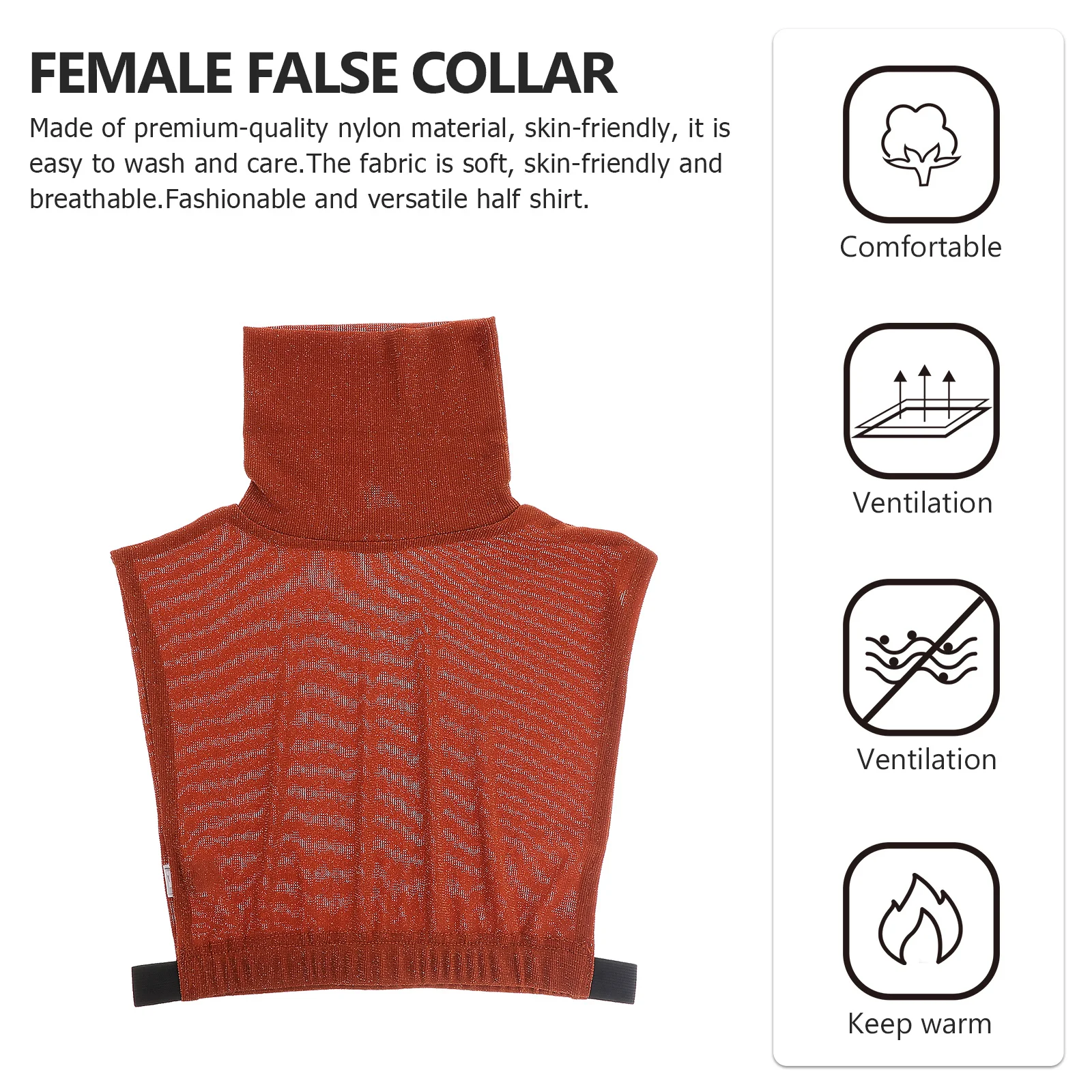 1 pçs feminino esticado colar falso all-match blusa falsa colar para camisola com capuz uniforme roupas acessório