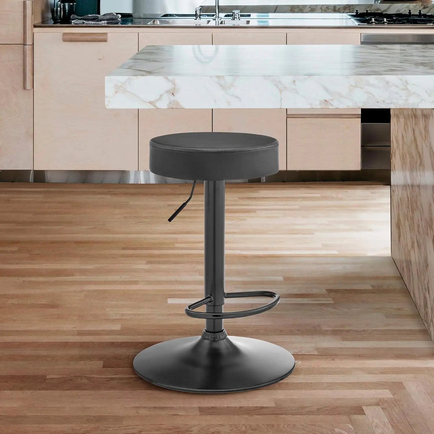 

Dax Backl Dark Gray Faux Leather Adjustable Height Bar Stool