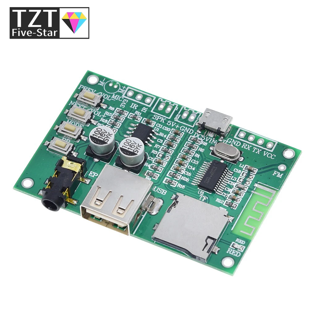 BT201 Dual Mode 5.0 Bluetooth Lossless Audio Power Amplifier Board Module Tf Card U Disk Ble Spp Serial Port Transparent Trans