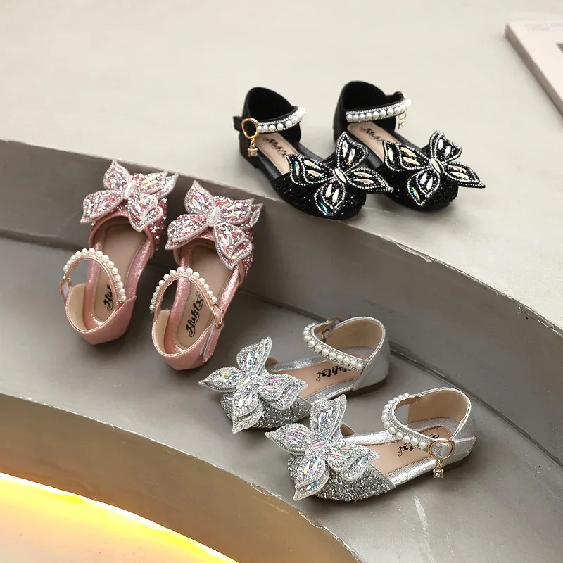 

Детские туфли Мэри Джейн для девочек 2026 года: элегантные сандалии с бантом из страз и жемчугом, дышащие, для свадьбы и праздников