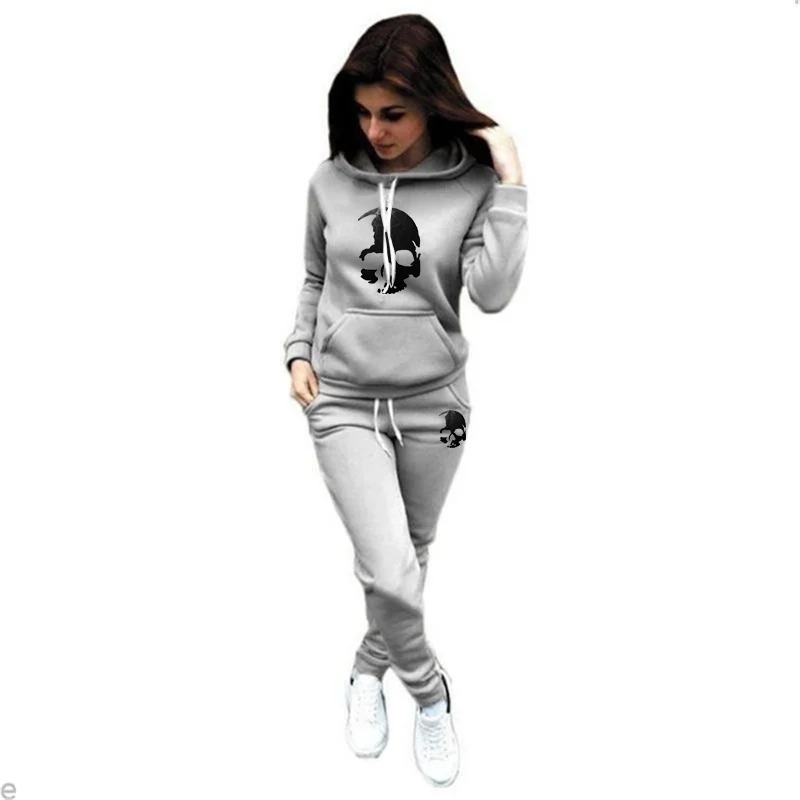 Fashion Women Track Suits Sports Wear Jogging Suits Ladies Hooded Tracksuit Set Clothes Hoodies+Sweatpants Sweat Suits