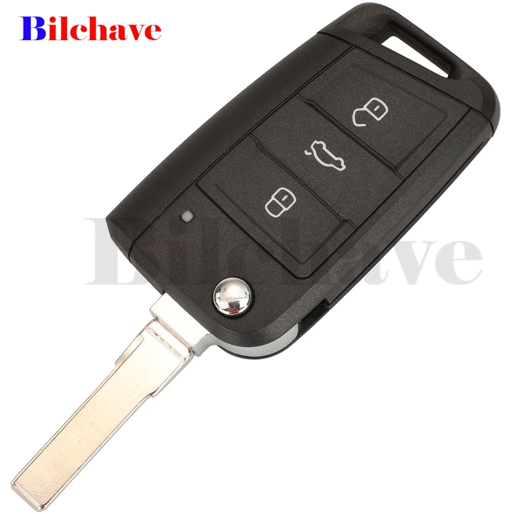 jingyuqin 10pcs For Volkswagen VW Golf 7 Sportsvan GTI MK7 Skoda Octavia A7 Seat Flip Folding Remote Car Key Shell Fob 3Button