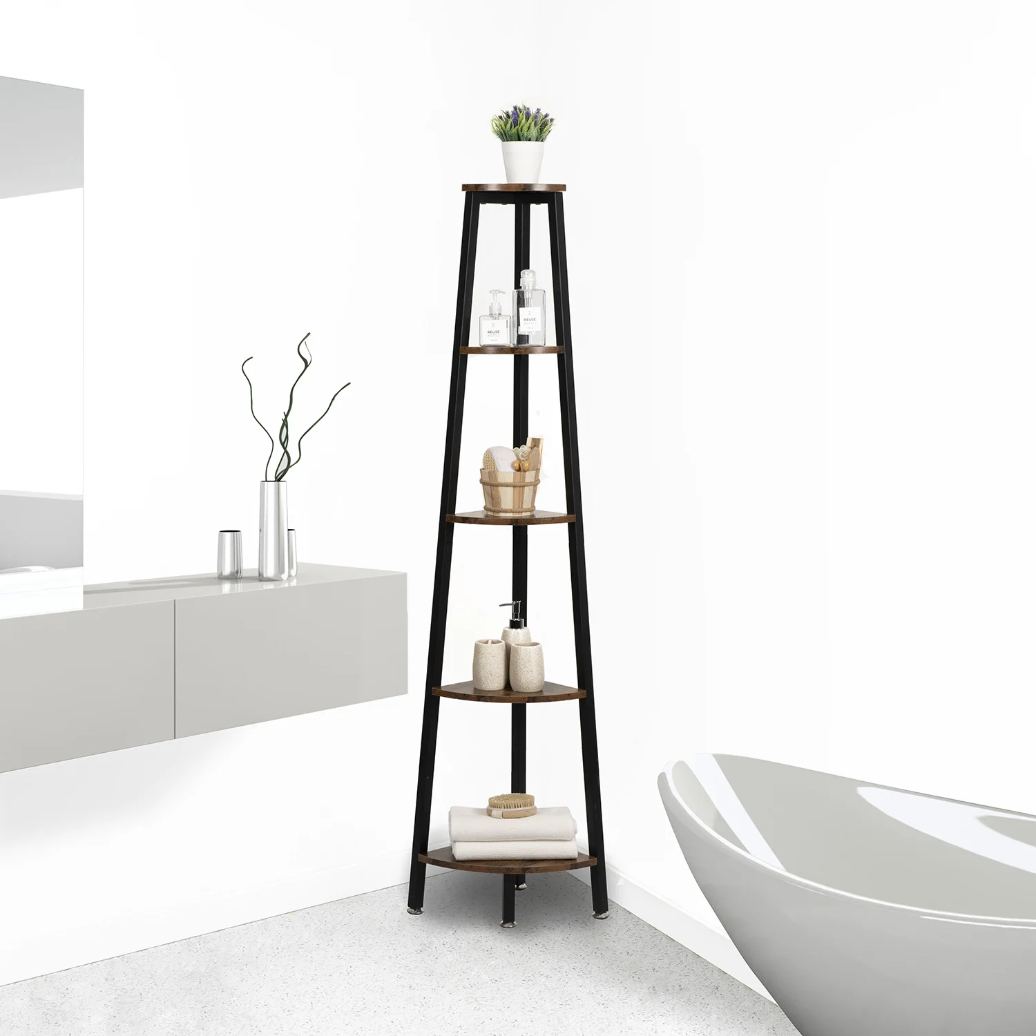 

Modern simple corner storage floor-type corner bookshelf multi-layer storage and arrangement rack