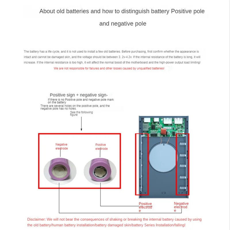 DIY 5X18650 Power Bank Case Detachable Portable Battery Charge Storage Box Shell CX5 with LED Lighting Without Battery