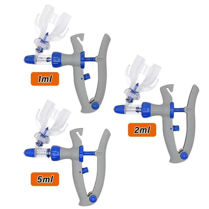 1ml 2ml 5ml 10ml Automatic Veterinary Injector Continuous Syringe Adjustable Durable Vaccine Injection Injector Poultry Tool
