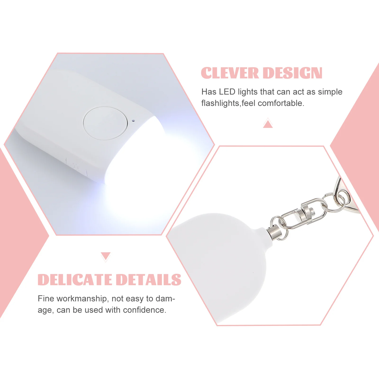 1 Set Portable Personal Alarm Keychain Mini Rechargeable Flashlight For Women Outdoor Safety Anti-Theft Security Device Purse