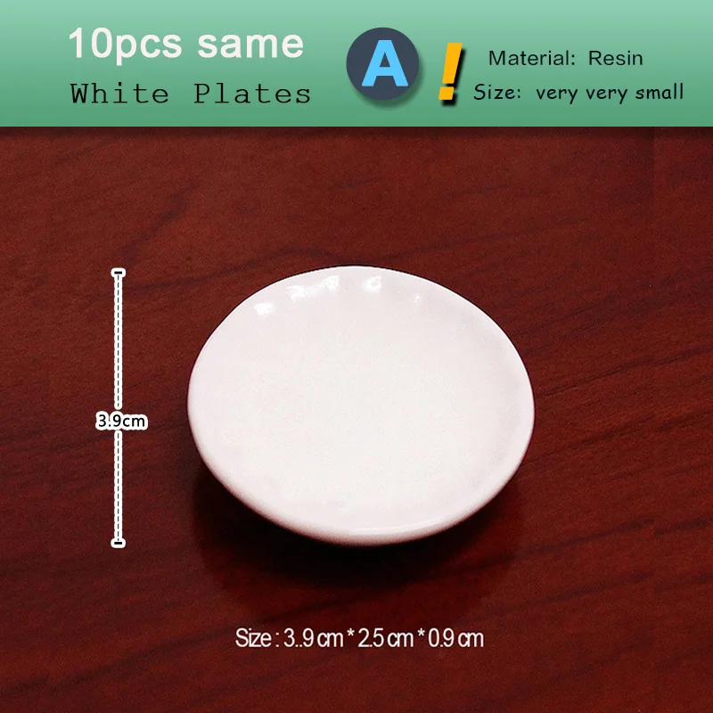 Mini White Plate Simulation Miniature Figurine Cake Modern Dollhouse Decoration Kitchen Living Room Ornament Desk DIY Accessory