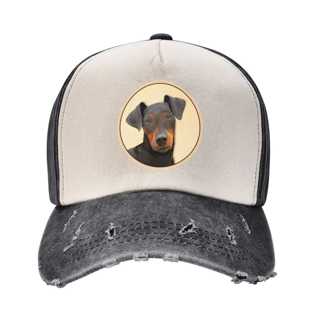 

Manchester Terrier Painting Original Animal Art Baseball Cap Fishing cap winter hats for men sun caps For Man Women's