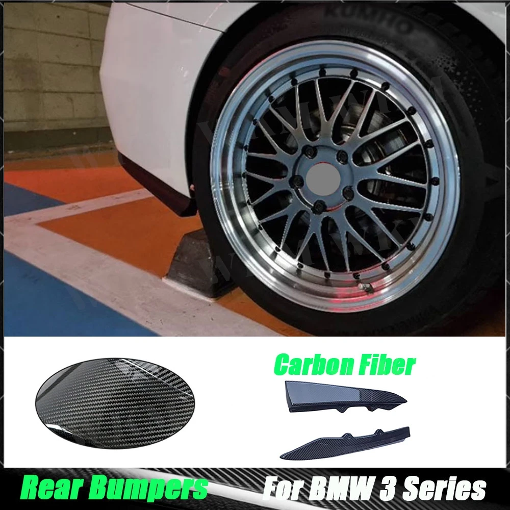 

For BMW 3 Series F30 M Tech Sport 2012-2017 Carbon Fiber Rear Bumpers Side Splitters Flaps Apron Car Styling Bodykits FRP Black