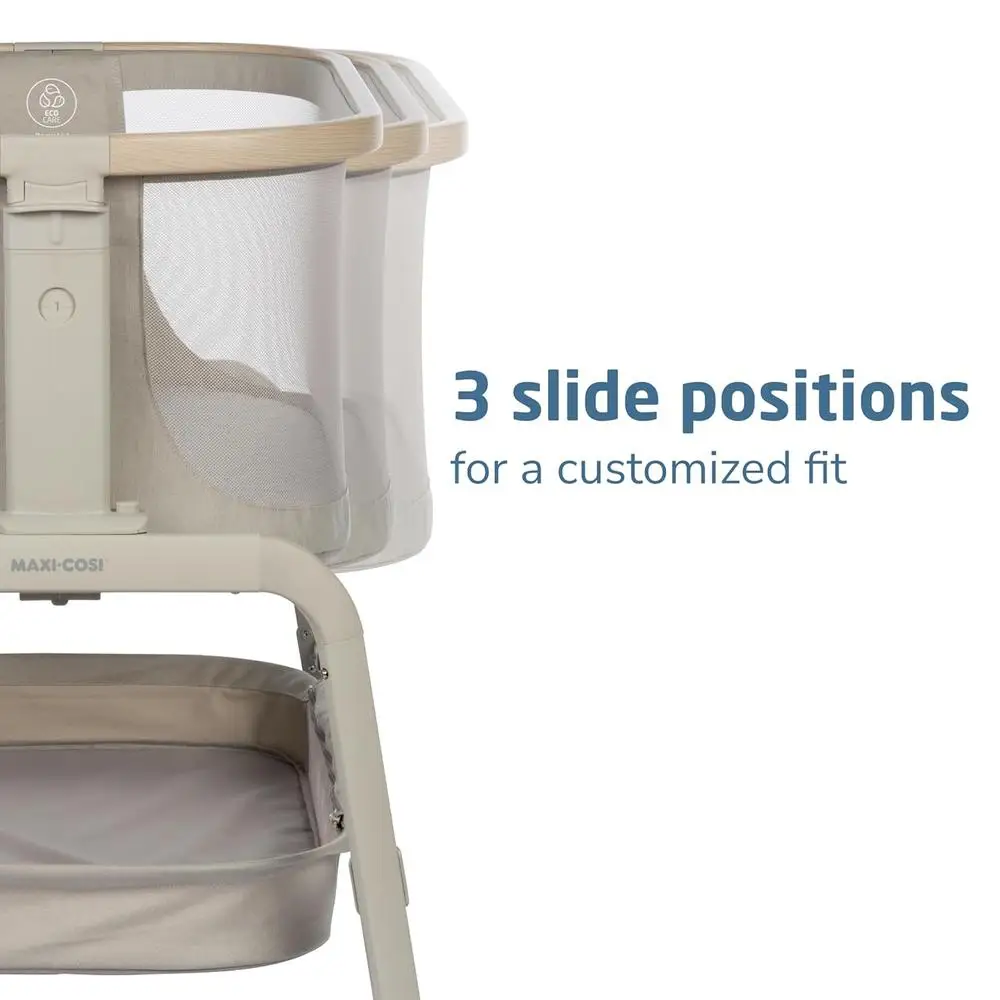 Portable Baby Bassinet Bedside Sleeper Adjustable Height Breathable Mesh Comfortable Supportive Mattress Infants 0 6 Months