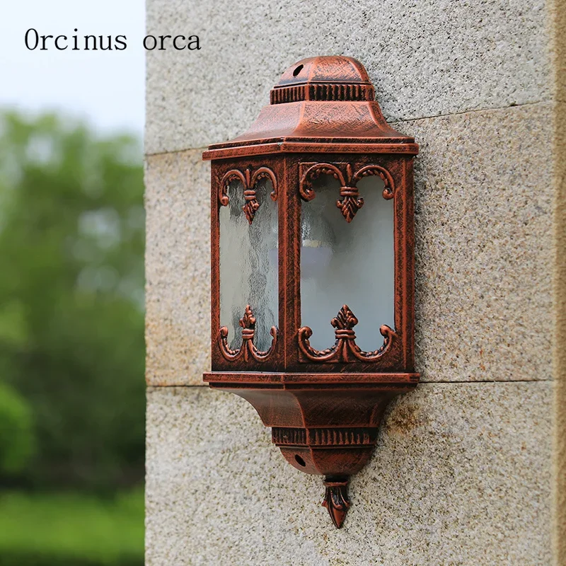 European Garden half LED outdoor wall lamp patio balcony American antique waterproof wall lamp free shipping
