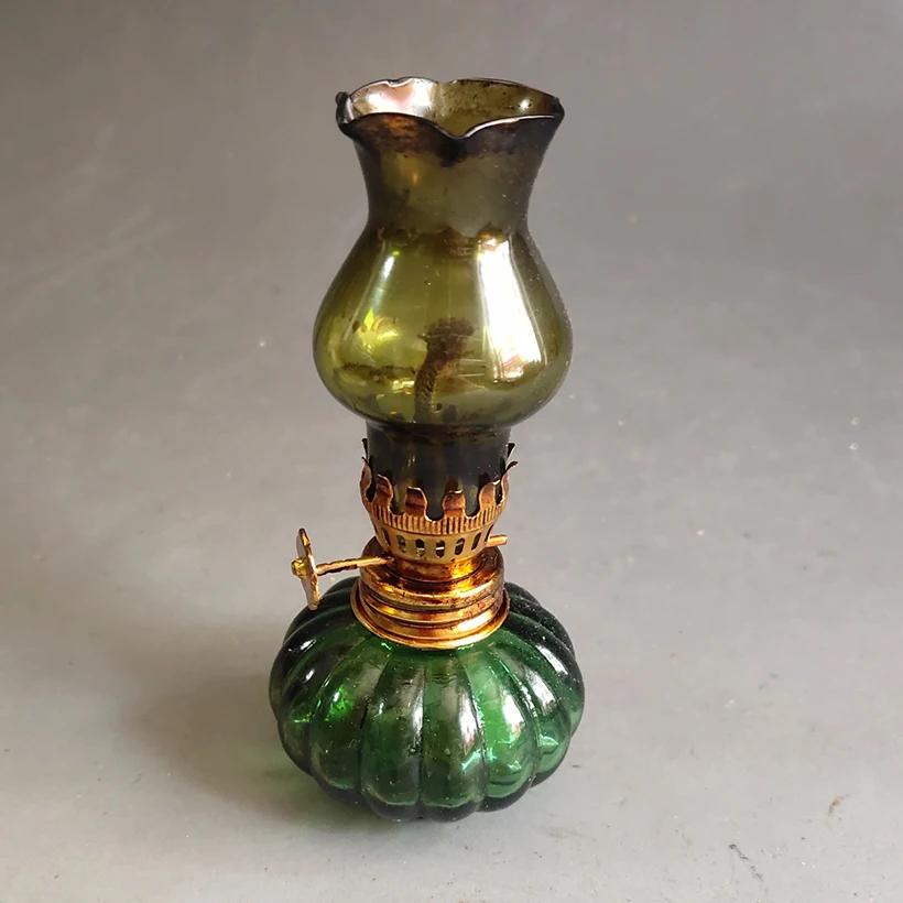 Miscellaneous collection small glass oil lamp home decoration old items  optional.