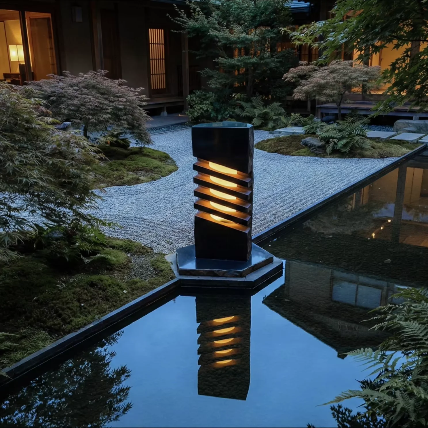 The factory directly supplies natural basalt lampposts, which are suitable for commercial use in landscaping projects