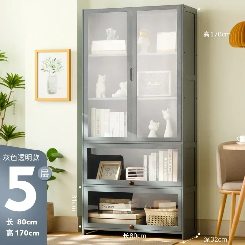 Bookshelf Shelf Floor-to-ceiling bookcase Reading shelf Living room multi-layer storage simple storage cabinet Solid wood