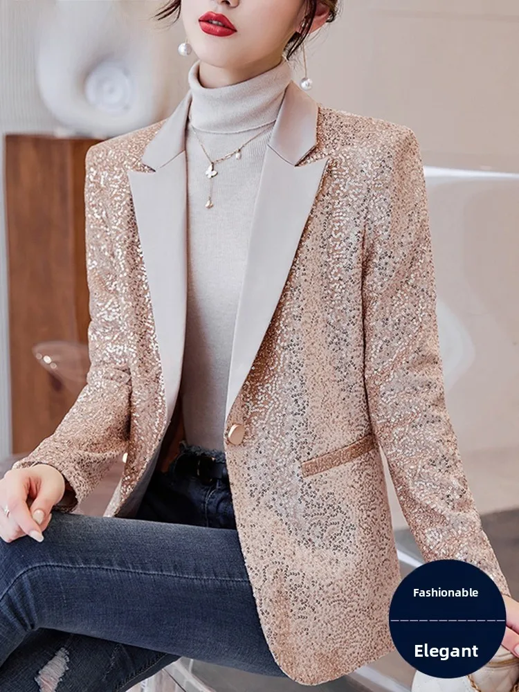 

Pink Suit Jacket Women's Spring New Small Fragrance Style High Design Sense Top Short Women's Western Suit Commute Style