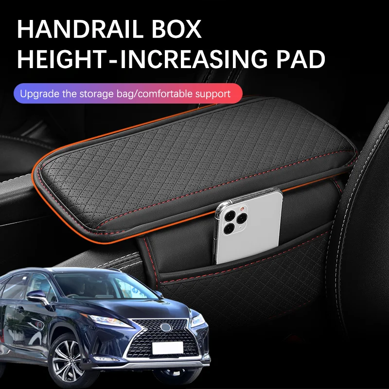 Car Arm Rest Cushion Center Console Protection Cover Auto Armrest Box Pad Storage Pocket For Lexus RX 400H RX450H 350H RX500H