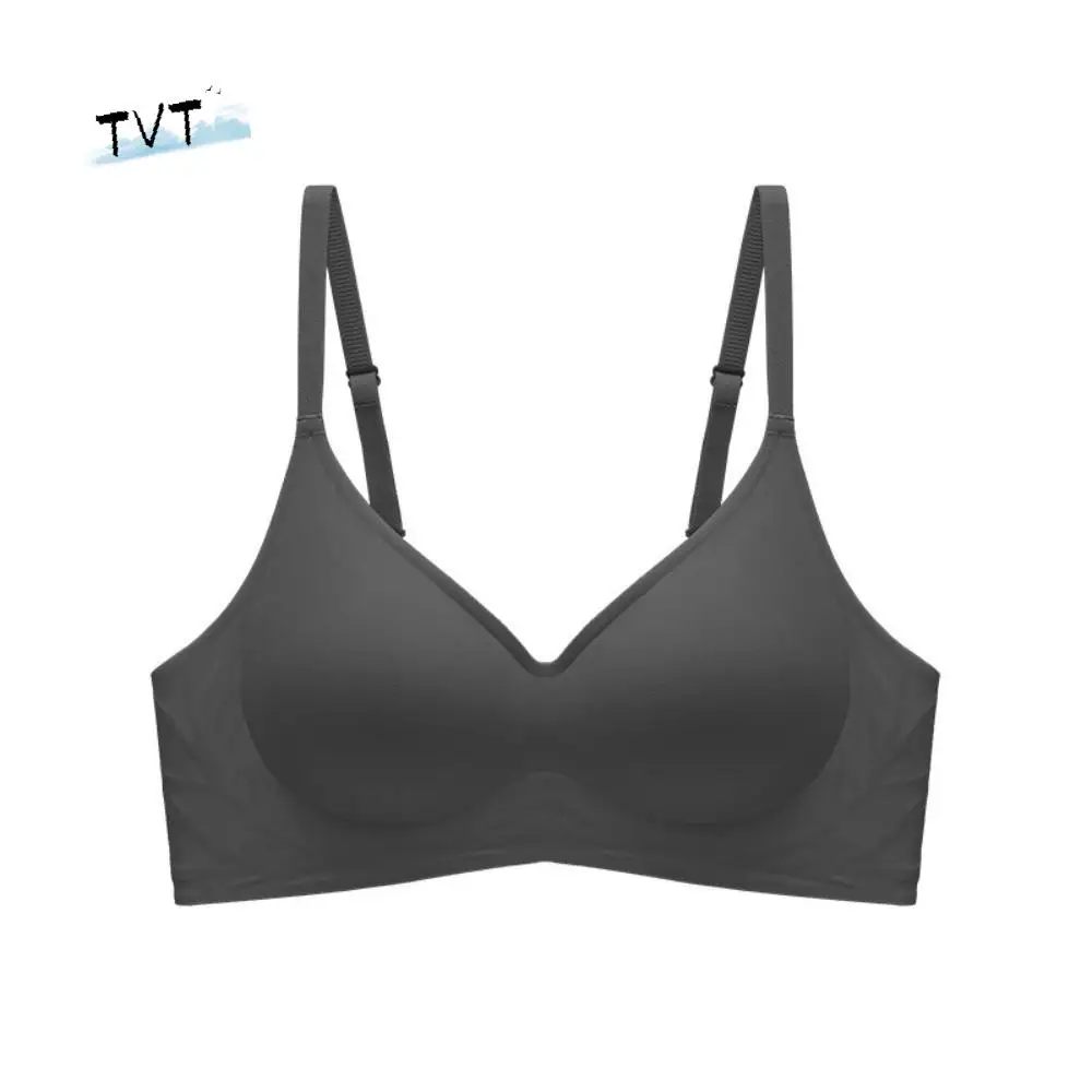 Sujetador ajustado inalámbrico con escote en V profundo, ropa interior push-up antiflacidez sin rastro, pechos recogidos, sujetadores ajustables sin costuras para Yoga