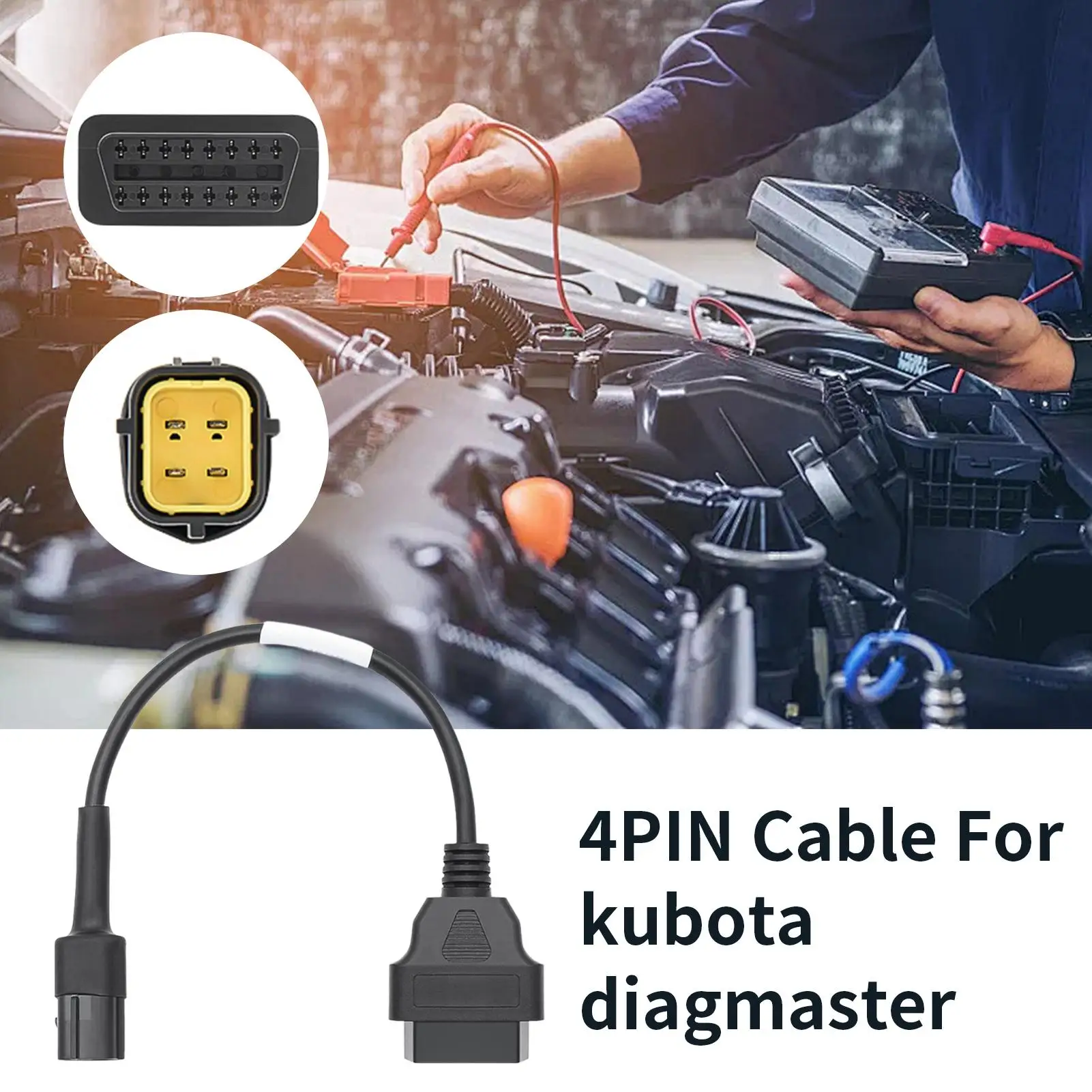 

4PIN OBD удлинительный кабель для Kubota Diagmaster автомобильный OBD диагностический сканер адаптер кабель диагностический инструмент для двигателей транспортных средств