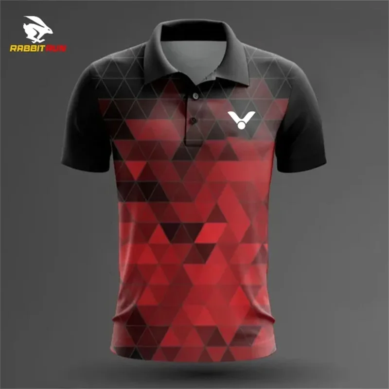 2024 New Summer Casual Badminton Lapel shirts Men\'s Sport Short-sleeved Polo Shirts Table Tennis Tshirt Running Men T-shirt tops