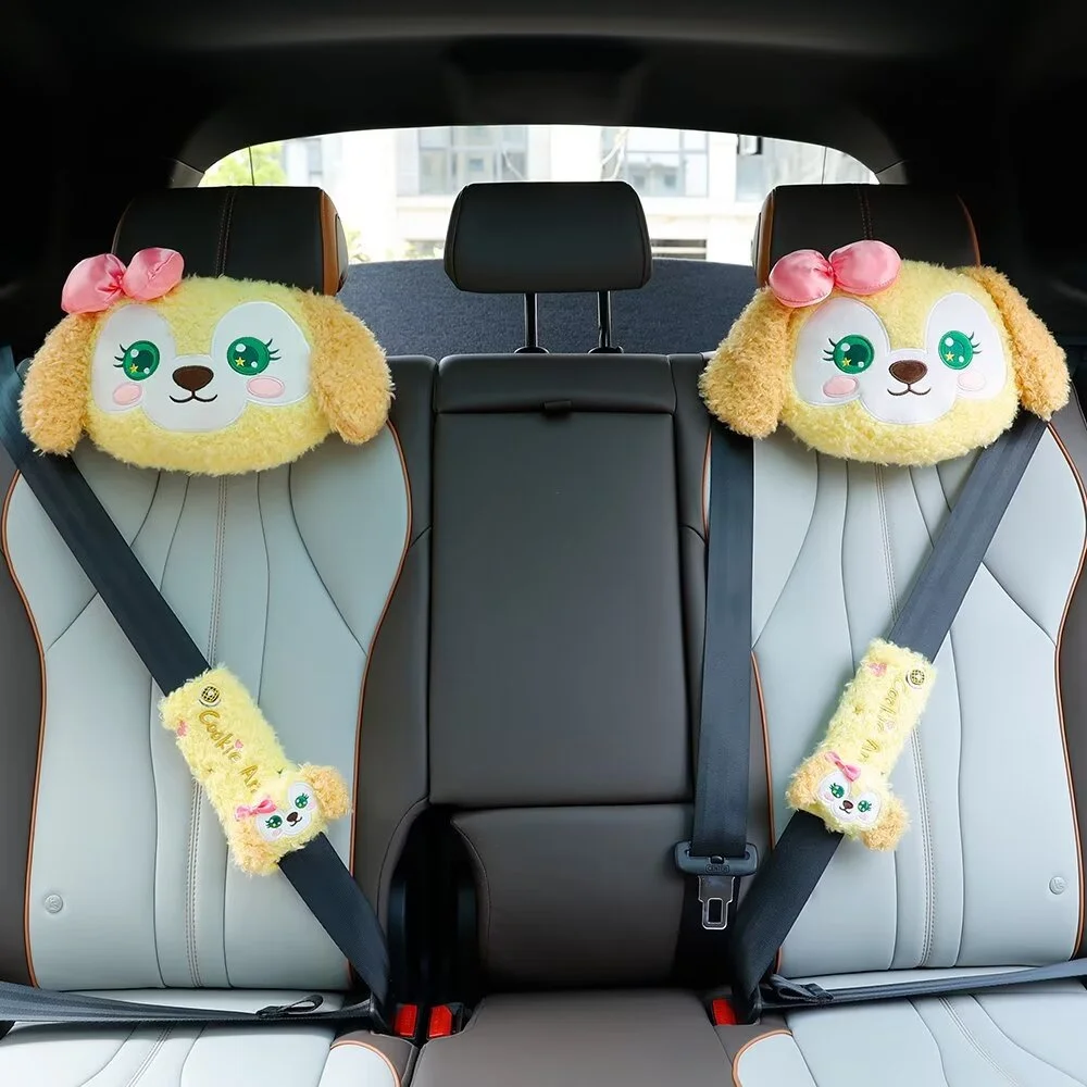 Disney Cookieann Plush Car Headrest Cute Cartoon Anime Cookieann Safety Belt Cover Kawaii Car Decor Stuffed Pillow Gifts