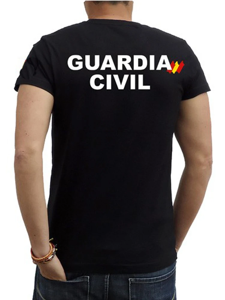 Camiseta de la Guardia Civil española Camiseta informal de algodón para hombre, camisa de manga corta con cuello redondo, S-3XL