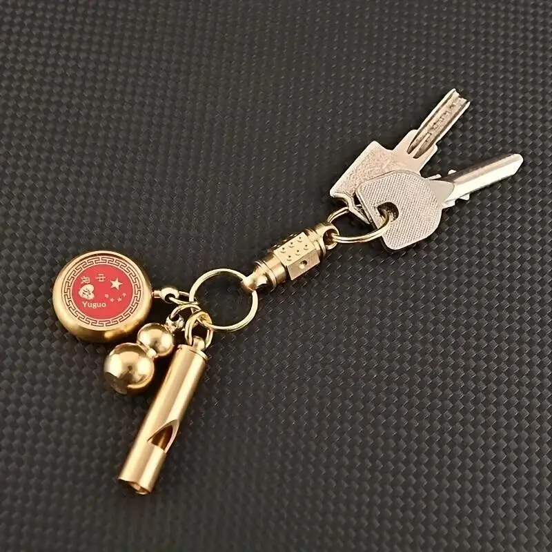 New Brasss Quick Release Keyring EDC Connecting Buckle Double Headed Quick Pull Buckle 360 Rotating Buckle Mountaineering Buckle