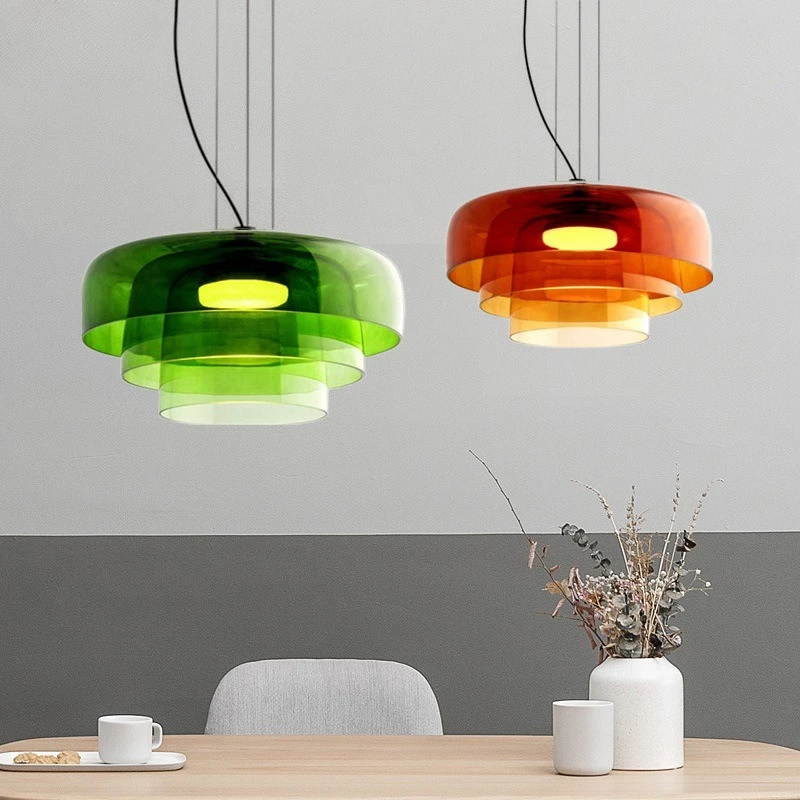 

Minimally luxurious bar counter, luxurious guesthouse, caf é, multi-layered textured glass, artistic dining, pendant light, LED