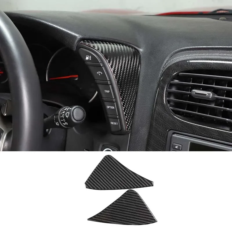 

For Chevrolet Corvette C6 2005-2013 Accessories Interior Trim Soft Carbon Fiber Car Dashboard Side Decorative Sticker