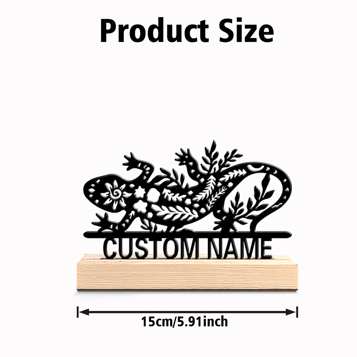 1pc Fun Personalized Custom lizard Metal Statues Wooden Base Lighting for Office Workshop Modern Rustic Steampunk Themes